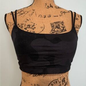 GAP Black Camouflage Women's Light Support Sports Bra